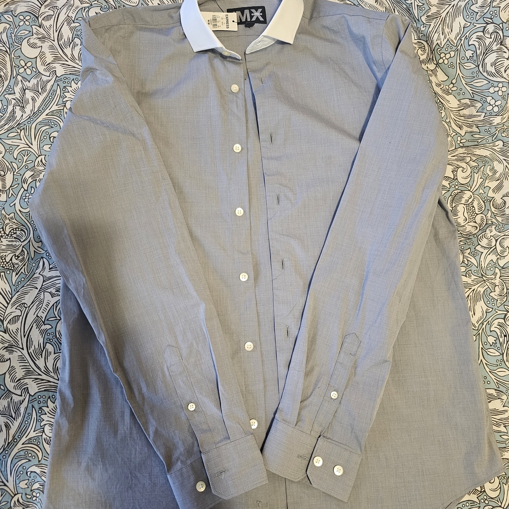 ​NWT Express 1MX Modern Fit Shirt - Contrast Collar - Medium